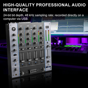 Mezclador de Audio Profesional de 4 Canales TNH <span class=keywords><strong>MC4000</strong></span> de Metal para DJ, Discotecas, Hogar, Consola Mezcladora de Potencia, Uso con Altavoces - Product Image 3