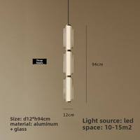 Luminaire de salle à manger moderne, lustre minimaliste pour îlot, suspension LED linéaire longue en aluminium et verre pour cuisine et bar