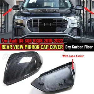 Coque de rétroviseur latéral en fibre de carbone sèche, remplacement de la coque de rétroviseur pour Audi Q8 SQ8 RSQ8 2018-2022 pour Lamborghini Urus - Product Image 1
