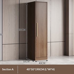 Armario de Madera MDF Moderno y Sencillo, Mueble de Almacenamiento para Dormitorio, Armario Económico con Puerta Abatible para Apartamentos Pequeños - Product Image 5