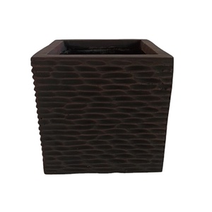 Black <strong>square</strong> magnesium mud flower POTS, outdoor fiber clay flower troughs, modern-style <strong>small</strong> planting <strong>boxes</strong>