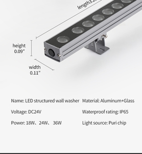 36 Wát ngoài trời LED Tường máy giặt ánh sáng với DMX512 IP65 & IP66 nhôm kính cơ thể cho xây dựng chiếu sáng & chiếu sáng cảnh quan - Product Image 3