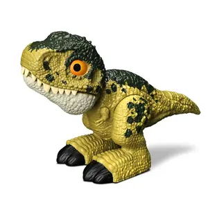 Newest best selling kids dinosaur toy animal world tyrannosaurus rex model cute movable joints dino toys with sound effect