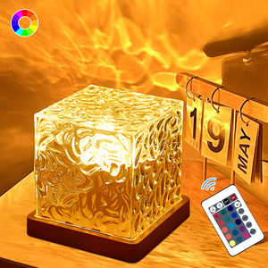 <span class=keywords><strong>3D</strong></span> LED ánh sáng ban đêm 16 màu sắc vuông Cube pha lê nước gợn Sao chiếu đèn gỗ cơ sở nhà phòng ngủ trang trí nội thất Plug-in - Product Image 1