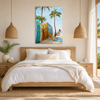Fournisseur de toiles murales HD sur le thème des planches de surf, imprimés de plage tropicale, articles de décoration pour la chambre