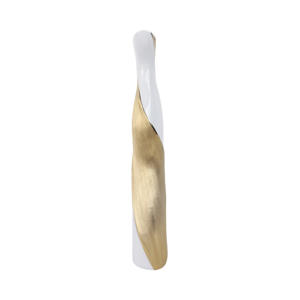 Vaso in ceramica intrecciata bianco e oro, vaso decorativo moderno per soggiorno, decorazione da tavolo per la casa - Product Image 2