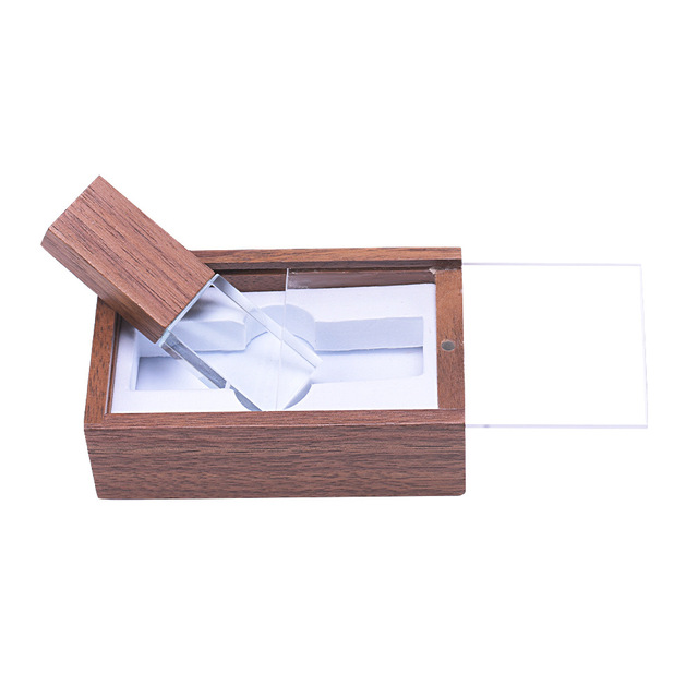 Crystal USB 2.0/3.0 Flash Drive 1GB-64GB Gift Set with Engraved Logo 1-Year Warranty for Weddings