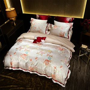 럭셔리 퀸 킹 사이즈 니트 사계절 침구 세트 이불 커버 침대 시트 - Product Image 6