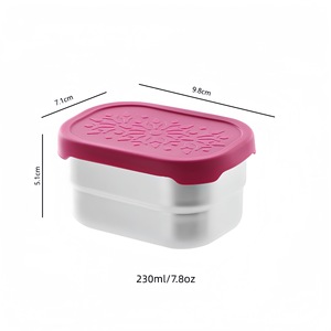 Umweltfreundlicher 230ml Salatdressing-Aufbewahrungsbehälter 304 Edelstahl Rechteckige Snack-Saucenschüssel Mit Deckel Langlebig - Product Image 4