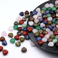 Perles de pierre naturelles en forme de cœur de 15mm, ornements de guérison sans trou, Quartz Rose, améthyste, Aventurine, perles de cœur