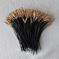 Cable de prueba personalizable de 22AWG UL1007 con conector tipo banana, rojo y negro, 100 mm, terminal Lotus chapado en oro para multímetro y alimentación