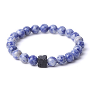 Da uomo alla moda giallo occhio di tigre pietra per bracciale naturale a forma di croce vulcanica Charm gioielli con proprietà di miglioramento energetico - Product Image 3