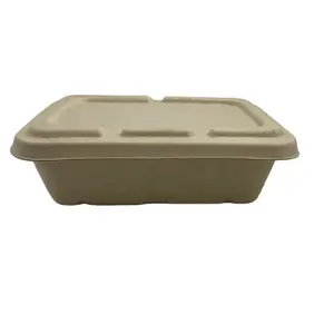 Biodegradable Beige Product Rigid Corrugated Soup With Lid Design Container Eco Friendly Kraft Paper Lunch Box