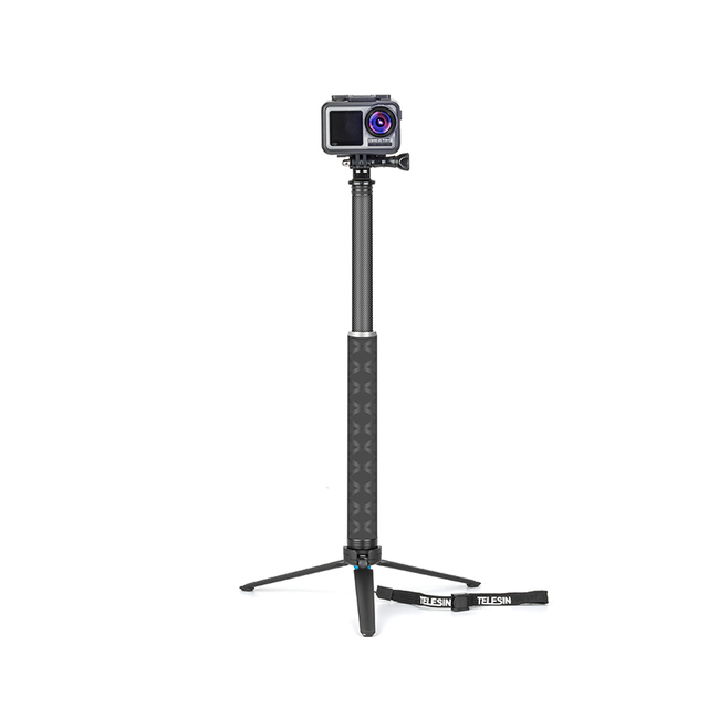 Hot GoPros Hero8 Accessories Flexible Tripod Carbon Fiber Selfie Monopod Stick for Go Pro Hero10/9/8/7/6/5 Cameras