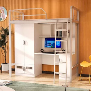 <span class=keywords><strong>Lit</strong></span> double moderne pour école, dortoir <span class=keywords><strong>en</strong></span> fer, métal et acier pour adultes, lits superposés, <span class=keywords><strong>lit</strong></span> mezzanine pour chambre à coucher et appartement - Product Image 6