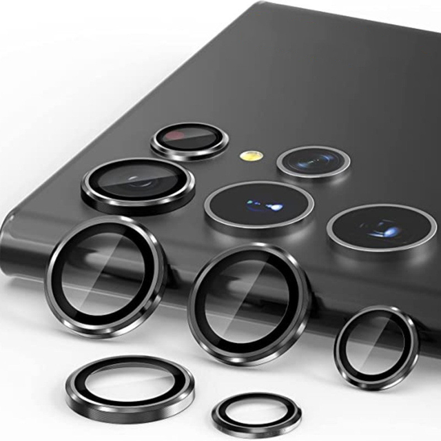 For Galaxy S23 Ultra Camera Lens Protector, Aluminum Alloy Tempered Glass Lens Screen Protective Ring Cover for S24 S25 S26