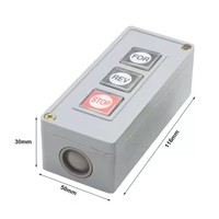 10A 380VAC TPB-2/3 tombol tekan daya Reset untuk gerbang penghalang sakelar kontrol Motor FWD-REV-OFF ON-OFF dengan kotak plastik