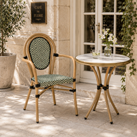 Chaise de jardin d'extérieur avec structure en alliage d'aluminium, chaise en tissu Teslin empilable, chaise de salle à manger pour café, restaurant, hôtel, mobilier