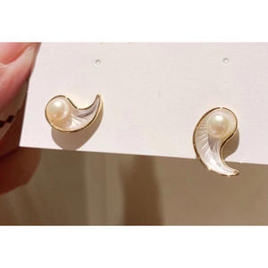 Accessoires pour boucles d'oreilles en argent S925 avec plateau vide, design goutte d'eau, perles de 6-7 mm, 21665 - Product Image 4