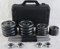 Haltères réglables en fonte 15/20/30/50 kg à prix abordable, équipement de gym à domicile, ensemble de barres avec peinture noire, options personnalisées