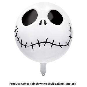 Nouveaux ballons en aluminium Paigo de 18 pouces pour Halloween, styles variés, forme ronde, avec des motifs de sorciers, de fantômes, de grimaces et de squelettes - Product Image 5