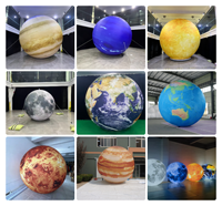 Globo Inflable Gigante con Iluminación LED de 12 Pies, Temática Espacial de Venus/Marte/Saturno, Decoración de Planeta Inflable para Publicidad