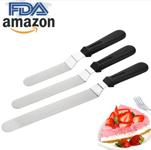 <span class=keywords><strong>Amazon</strong></span> Hot Acero inoxidable para hornear pastel en ángulo glaseado espátula Offset decoración glaseado raspador herramientas para crema con 6 "/8"/10" - Product Image 2