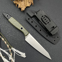 Vente en gros de couteaux à lame fixe droite avec manche G10 4045, couteaux tactiques de survie pour le camping en plein air, la chasse, avec étui Kydex