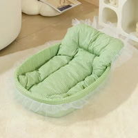 Coussin pour chien moderne, amovible, lavable et respirant, avec dentelle et volants, matelas de sommeil doux et rembourré pour toutes les saisons, pour petits et moyens animaux