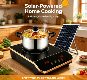 Kit de cuisinière à induction solaire portable à brûleur unique, pratique pour l'extérieur et l'hôtellerie, avec batterie et panneau solaire - Product Image 3