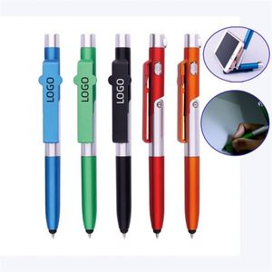 <b>4</b>-in-1 Multi-fuctional Promotional Custom Logo Gift Ballpoint <b>Pen</b> With Led Light Phone Stand and Stylus-customized Light up <b>Pen</b> - Product Image 1
