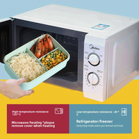 Boîte à bento sans BPA, écologique, en paille de blé, compatible micro-ondes, pour l'école, le bureau, portable, étanche, de qualité alimentaire