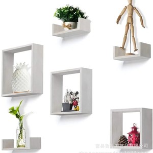Solid Wood Wall Mounted Floating <b>Shelf</b> Rectangle Durable Storage <b>Rack</b> For Bathroom Living Room - Product Image 2