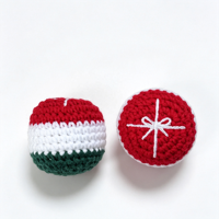Ballon de jeu en crochet tricoté à la main, motif flocon de neige de Noël, arbre, cadeau, canne à sucre, pour fêtes de fin d'année, accessoire de jeu, cadeau, ballons à frapper