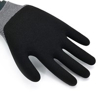 Gants de travail anti-coupure EN388 Niveau B, calibre 18, avec paume enduite de nitrile sablé, motif sel et poivre, vente en gros
