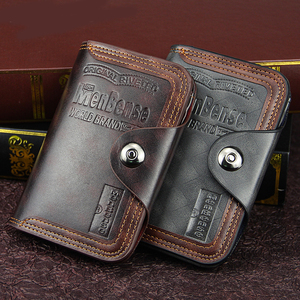 Top Brand Vintage men's Wallet Magnet Hook Three Fold Wallets For Man Made Of Pu Leather Compartment Waterproof Purse Men