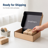 Boîte en Carton Ondulé avec Bande Adhésive Détachable pour Expédition, Emballage Boîte Postale, Carton Zippé, Boîtes Cadeaux avec Découpe Déchirable
