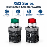 Interrupteur à bouton rotatif à deux positions avec voyant LED, sélecteur rotatif à 3 voies pour l'alimentation des machines