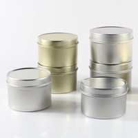 Vente chaude Conteneur Pots Ronds En Métal Bougie Parfumée Boîtes Boîte avec couvercles Pour La Fabrication De Bougies