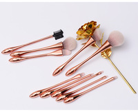 SeeJoy – Ensemble de pinceaux de maquillage haut de gamme, best-seller, avec logo personnalisé, manche en fibre synthétique et plastique couleur or rose, taille compacte