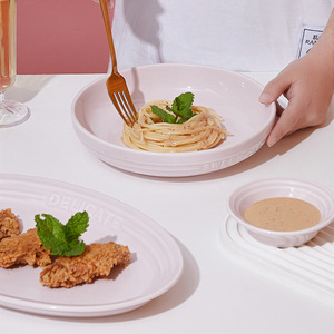 Ceramic Underglaze Plant Peach Blossom Pink Bone China Tableware Bowl Dish <b>Set</b> <b>Microwave</b> Safe Dishwasher Safe Household 2024 New - Product Image 3