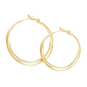 Orecchini a Cerchio Classici Placcati in Oro 18K per Donne, Gioielli di Moda in Lega di Zinco, Accessorio Elegante per Uso Quotidiano - Product Image 1