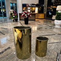Grand vase de sol nordique moderne, décoration intérieure, pots à fleurs durables en acier inoxydable, élégante jardinière sphérique pour l'extérieur