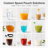 Sac de liquide biodégradable poche à eau debout avec bec boissons énergisantes jus de nourriture pour bébé pochette de soleil capri fermeture éclair numéro de modèle uni