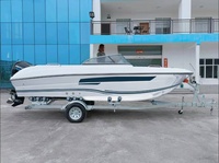 Bateau en fibre de verre à coque en V profond de 24 pieds avec siège de conduite rotatif et banquette en U – Bateau rapide C-Inshore pour la pêche et le divertissement