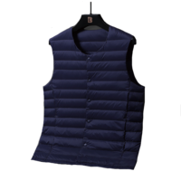 Gilet à col rond pour hommes 90% Veste intérieure mince en duvet de canard blanc pour l'automne Vêtements d'extérieur en gros