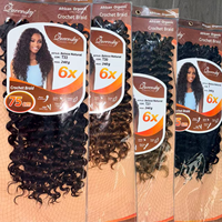 Extension per capelli sintetici Water Wave Crochet, 29,5 pollici, 240g, 6X ricci, a trama singola, non trattati chimicamente, alta qualità