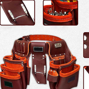 Portaherramientas de Cuero Genuino de Alta Resistencia, Personalizable, OEM, con Múltiples Compartimentos, Multiusos, Impermeable, Superventas - Product Image 3