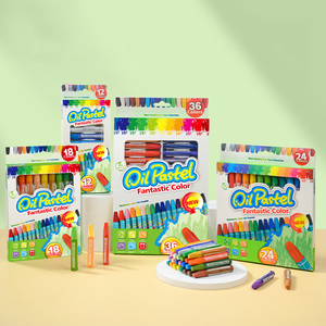 Crayons à la cire, pastel, ensemble scolaire, pastel à l'huile, 24 couleurs, ensemble d'art à la cire à l'huile en forme de six - Product Image 5
