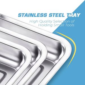 Food Grade 304 Stainless Steel Sheet <b>Pan</b> Multi Use Tray for Baking BBQ <b>Roasting</b> Food Serving Freezer Storage - Product Image 6